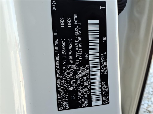 2024 Toyota Grand Highlander XLE White at Don McGill Toyota