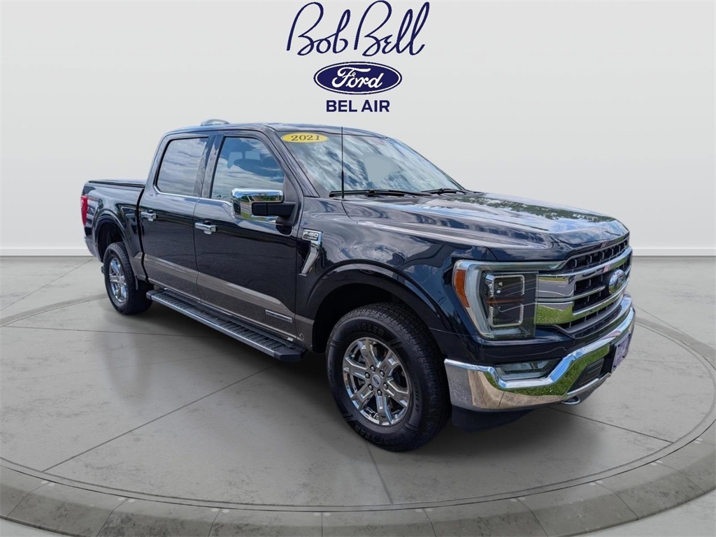 Antimatter Blue/Stone Gray 2021 Ford F-150 Lariat SuperCrew 4WD Pickup Truck Four-Wheel Drive Automatic