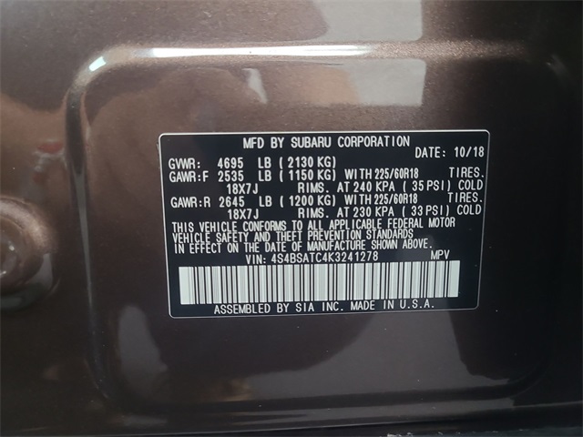 2019 – Subaru – Outback