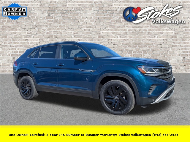 2021 Volkswagen Atlas Cross Sport 2.0T SE w/Technology Blue at Stokes Volkswagen