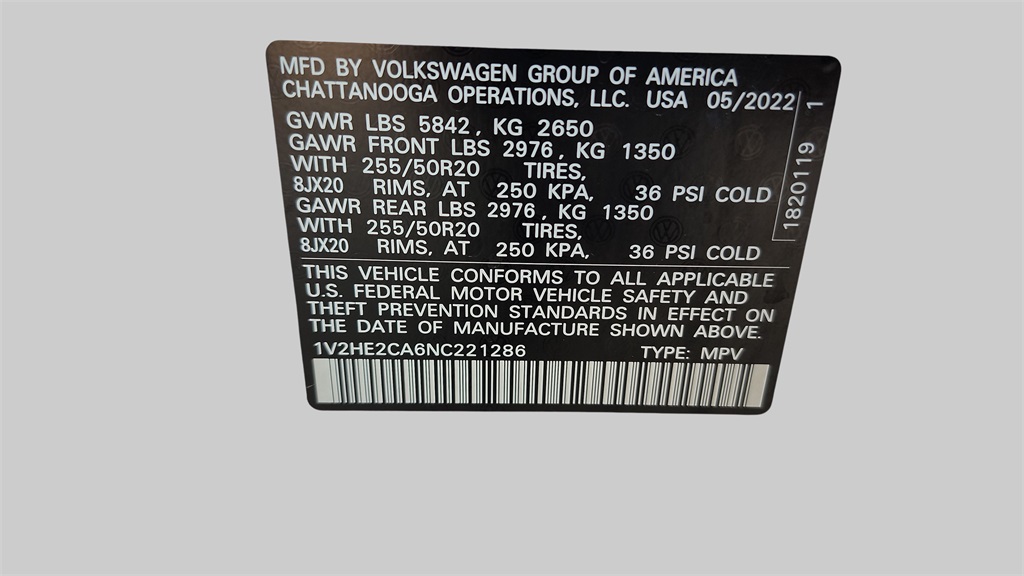 2022 Volkswagen Atlas Cross Sport