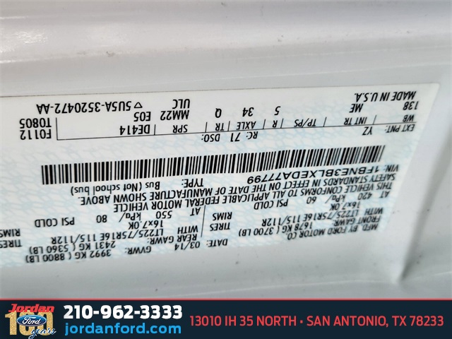 Used Car 2014 Ford E-350sd  Xlt For Sale Under $20,000 In San Antonio, Texas