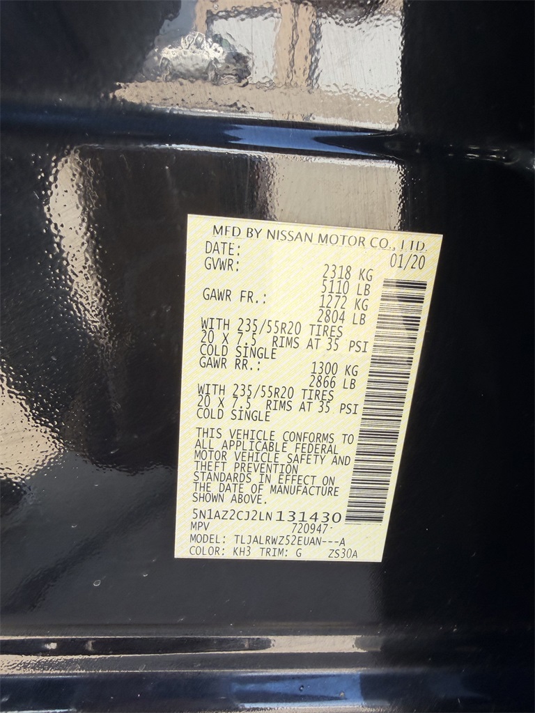 2020 Nissan Murano SL Black at Emmons Autoplex