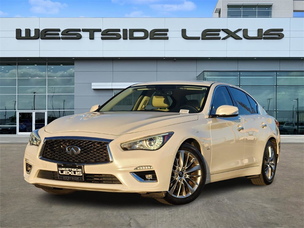 2020 INFINITI Q50 3.0t LUXE White at North Houston Mitsubishi