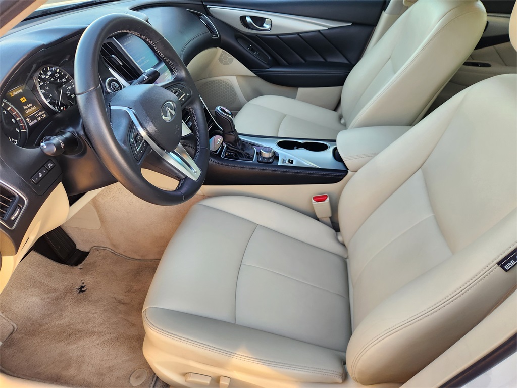 2020 INFINITI Q50 3.0t LUXE White at North Houston Mitsubishi