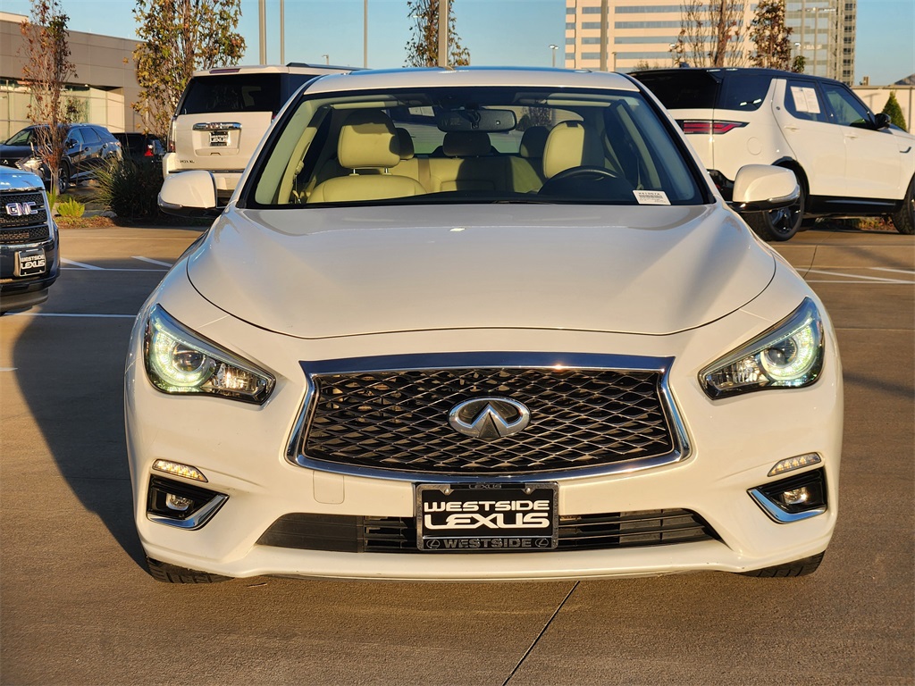 2020 INFINITI Q50 3.0t LUXE White at North Houston Mitsubishi
