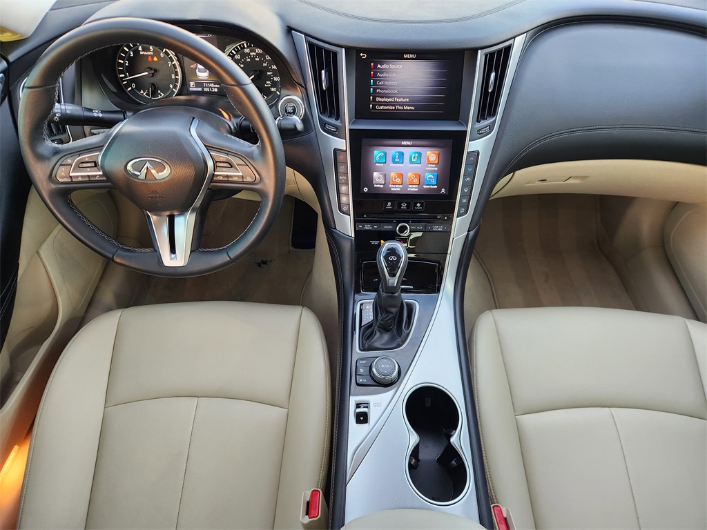 2020 INFINITI Q50 3.0t LUXE White at North Houston Mitsubishi