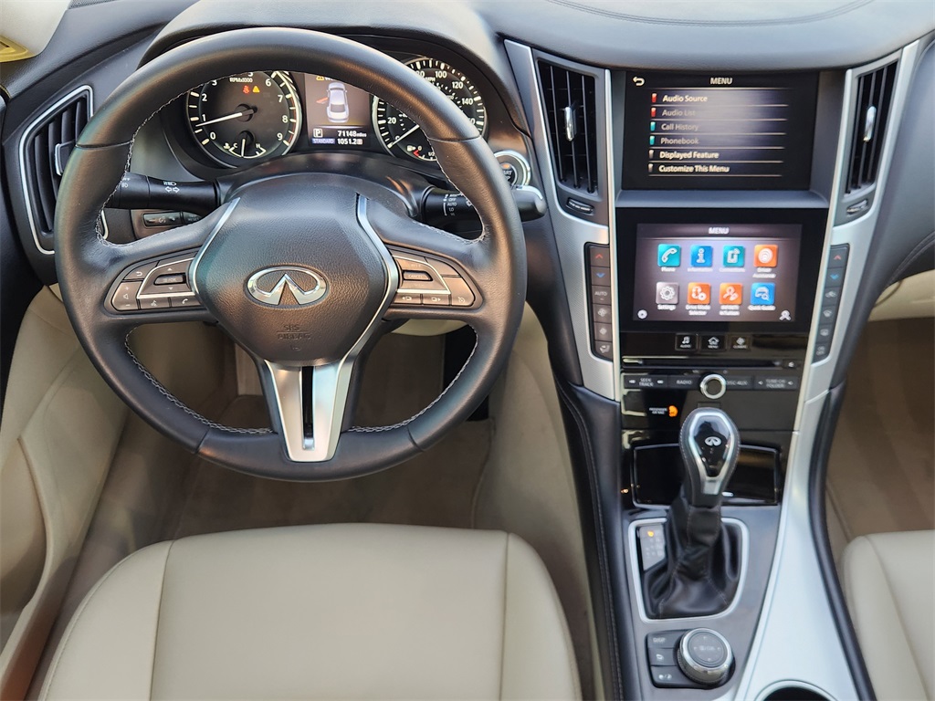 2020 INFINITI Q50 3.0t LUXE White at North Houston Mitsubishi