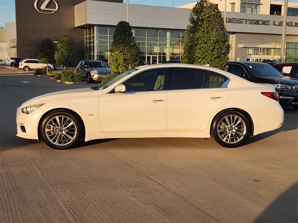 2020 INFINITI Q50 3.0t LUXE White at North Houston Mitsubishi