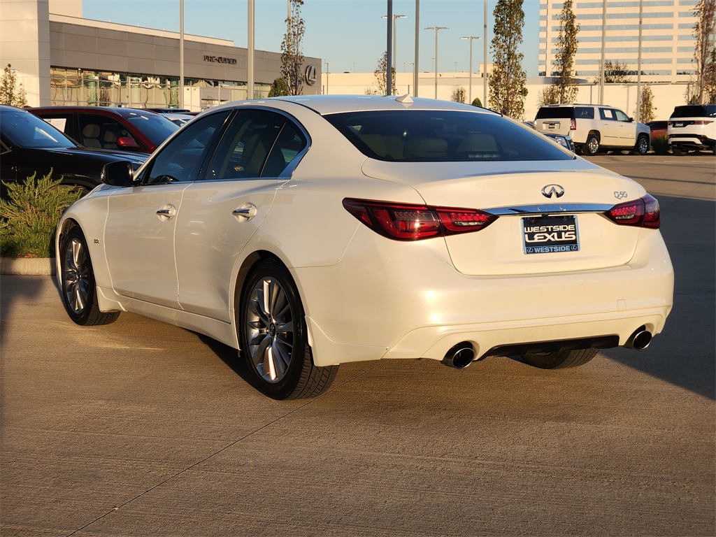 2020 INFINITI Q50 3.0t LUXE White at North Houston Mitsubishi