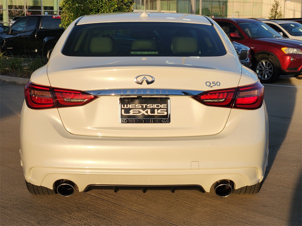 2020 INFINITI Q50 3.0t LUXE White at North Houston Mitsubishi