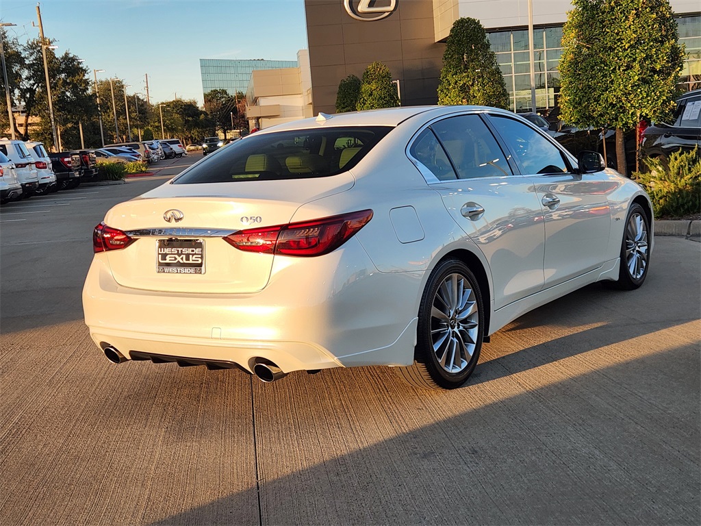 2020 INFINITI Q50 3.0t LUXE White at North Houston Mitsubishi