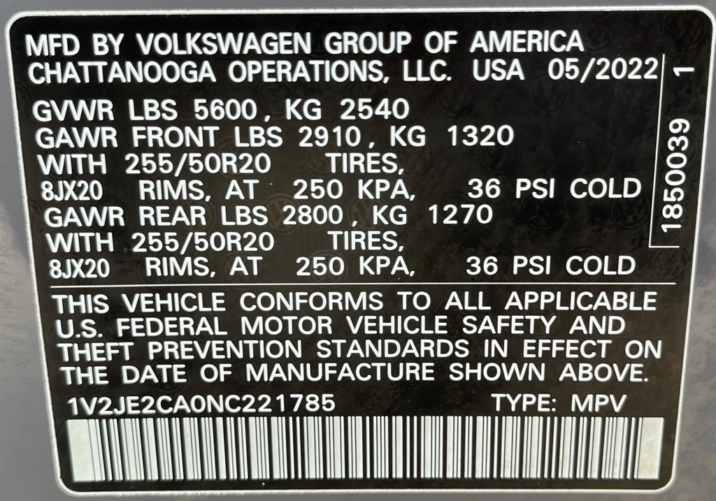 2022 Volkswagen Atlas Cross Sport 3.6L V6 SE w/Technology Gray at DeMontrond Auto Country