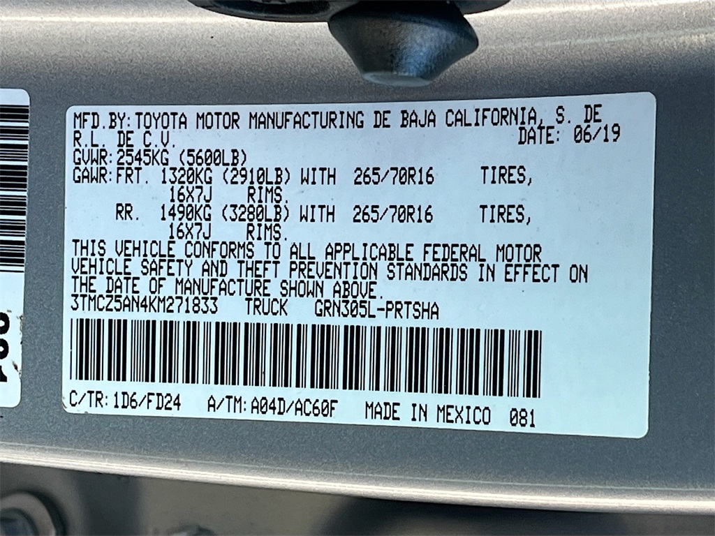 2019 Toyota Tacoma TRD Off-Road Silver at DeMontrond Auto Country