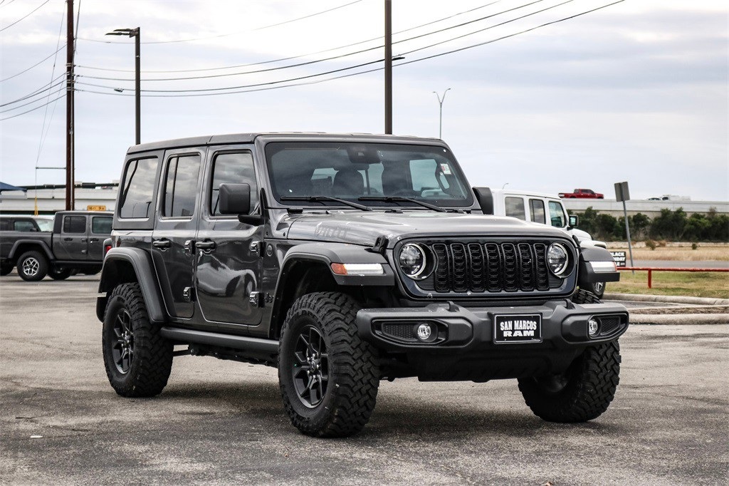 New Car 2024 Jeep Wrangler  Wagon 4 Dr. Willys Wheeler Four Wheel Drive For Sale Under $50,000 In San Marcos, Texas