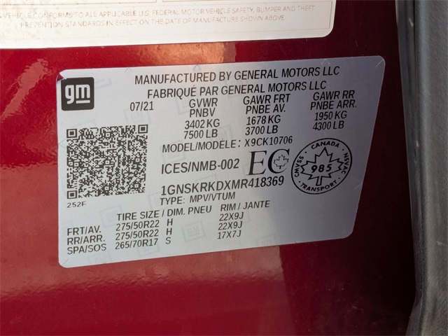 2021 Chevrolet Tahoe RST Red at Classic Chevrolet Galveston