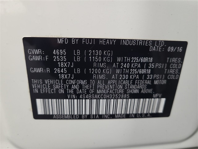 2017 – Subaru – Outback