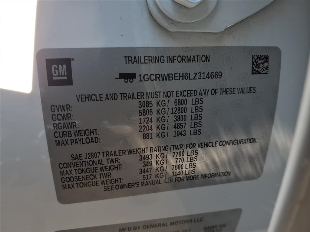 2020 Chevrolet Silverado 1500 Custom White at Cook Ford