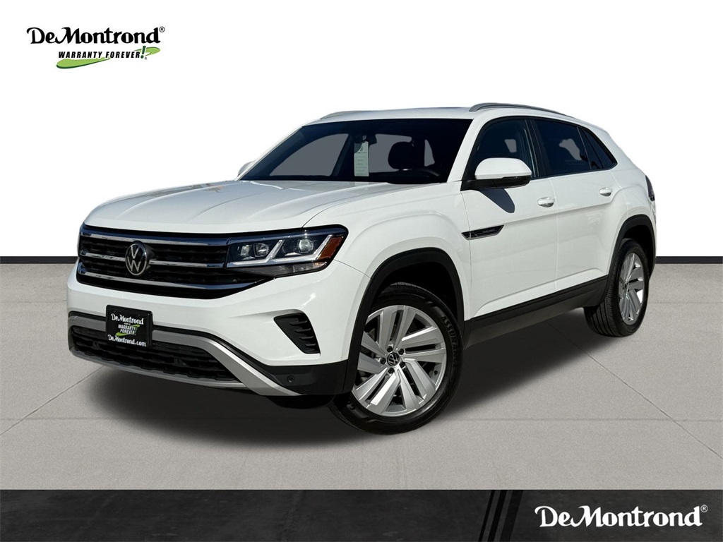 2021 Volkswagen Atlas Cross Sport 2.0T SE w/Technology White at DeMontrond Auto Country