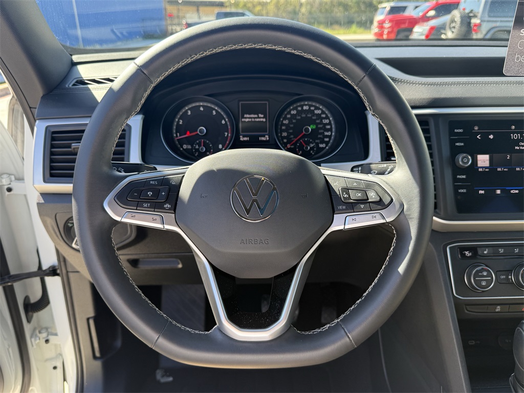 2021 Volkswagen Atlas Cross Sport 2.0T SE w/Technology White at DeMontrond Auto Country