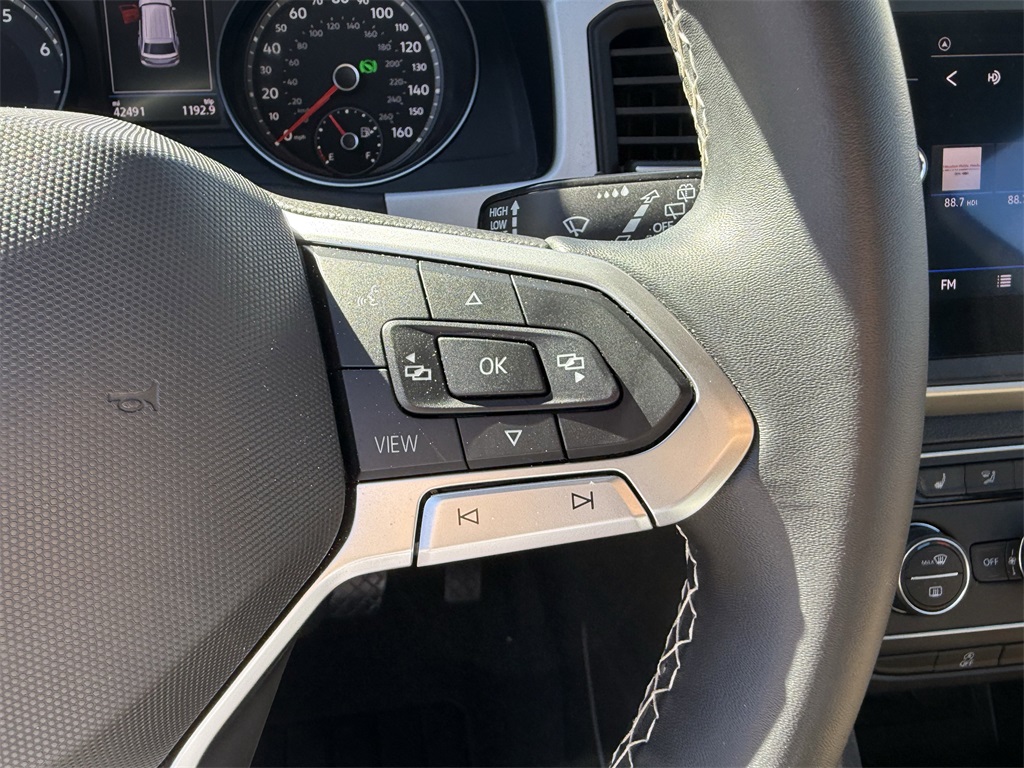 2021 Volkswagen Atlas Cross Sport 2.0T SE w/Technology White at DeMontrond Auto Country