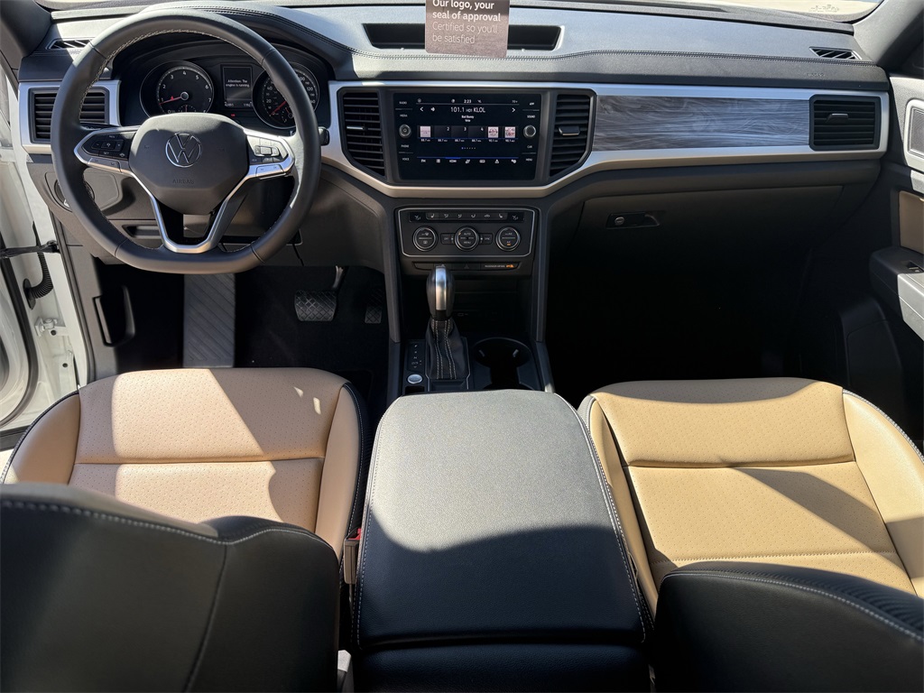 2021 Volkswagen Atlas Cross Sport 2.0T SE w/Technology White at DeMontrond Auto Country