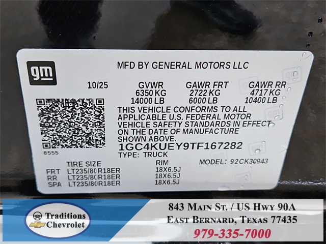 2026 Chevrolet Silverado 3500HD LTZ Black at Traditions Chevrolet