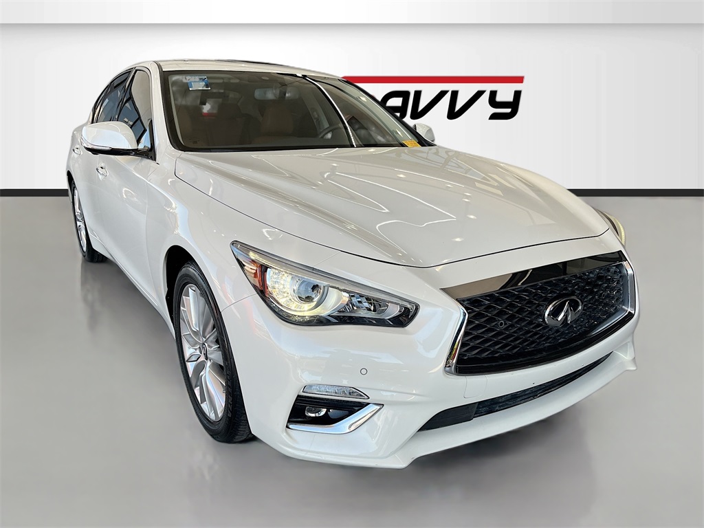 2024 INFINITI Q50 LUXE White at AutoSavvy Houston Southwest