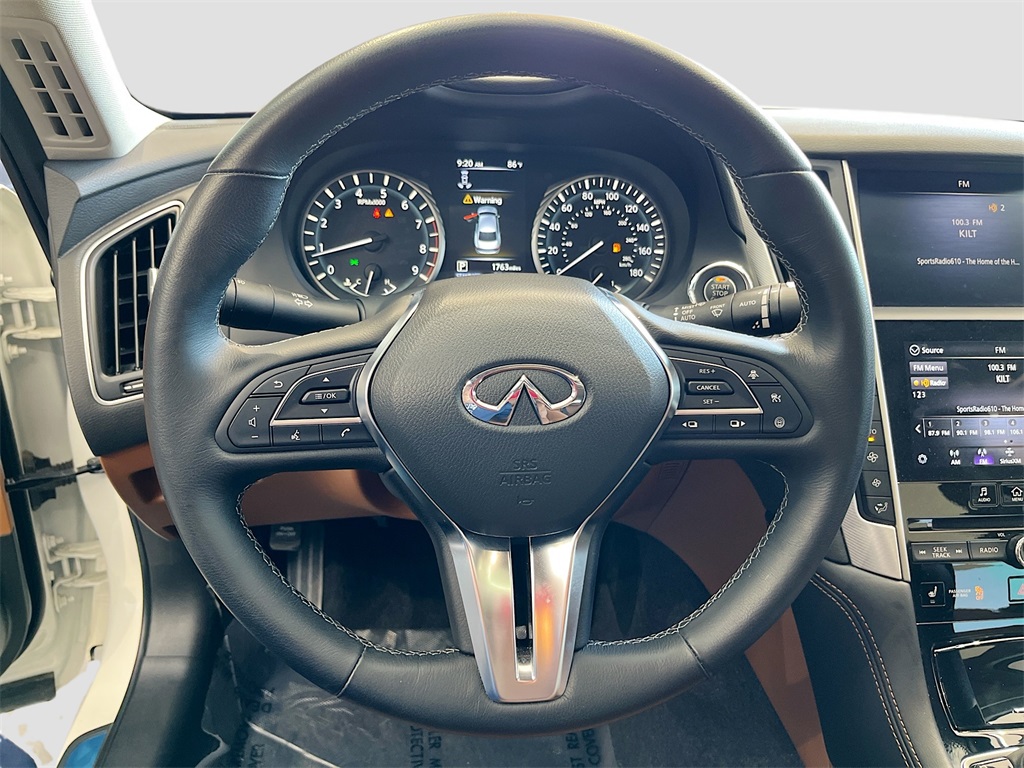 2024 INFINITI Q50 LUXE White at AutoSavvy Houston Southwest