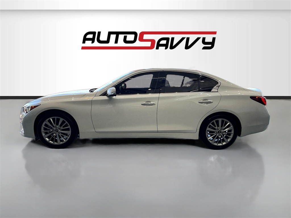 2024 INFINITI Q50 LUXE White at AutoSavvy Houston Southwest