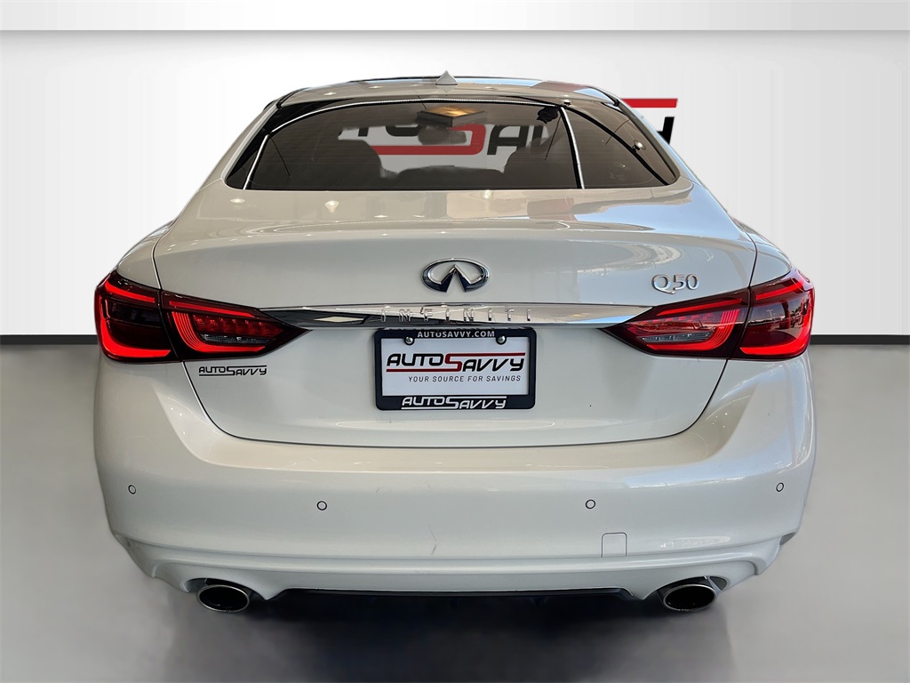 2024 INFINITI Q50 LUXE White at AutoSavvy Houston Southwest