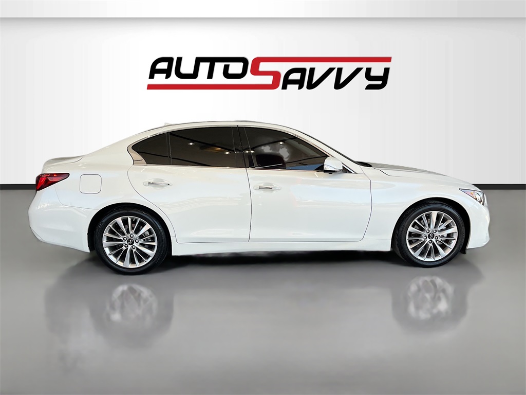 2024 INFINITI Q50 LUXE White at AutoSavvy Houston Southwest