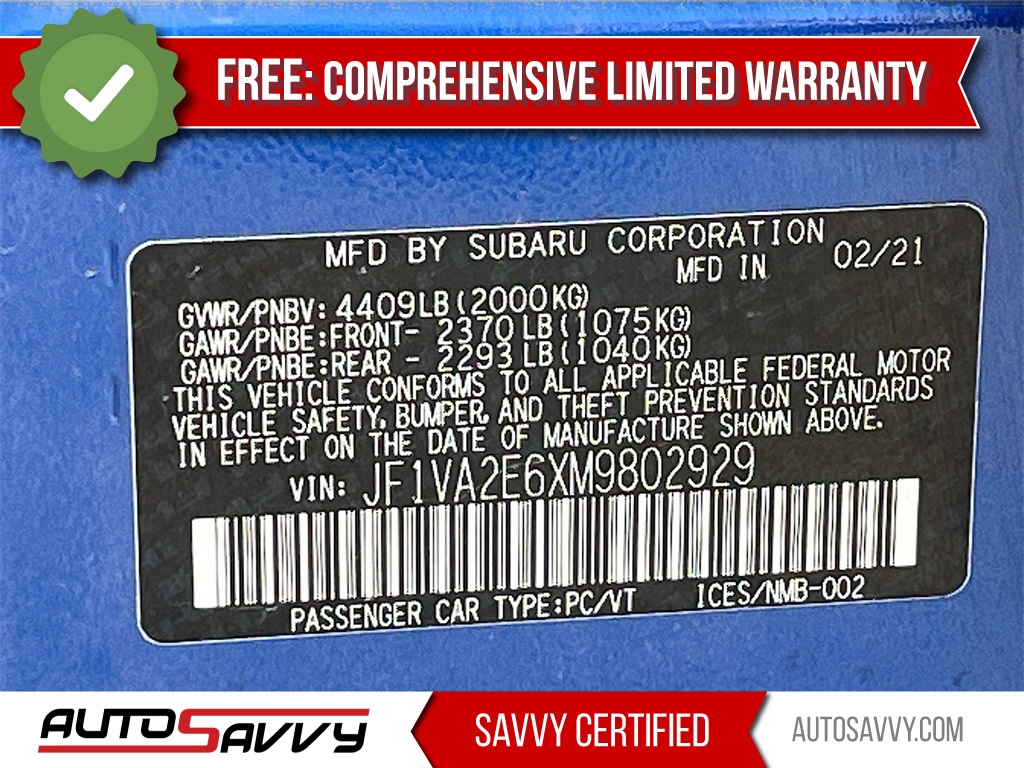 2021 Subaru WRX STi Blue at AutoSavvy Houston Southwest