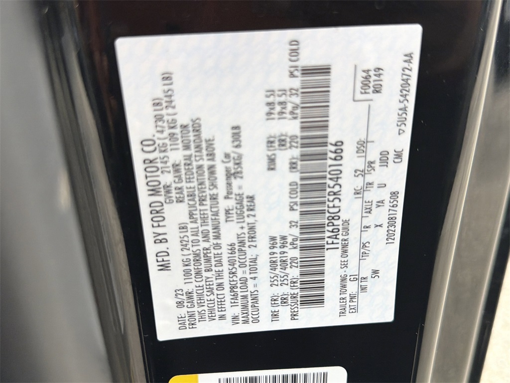 2024 Ford Mustang GT Premium Black at Big Star Chrysler Jeep Dodge Ram 