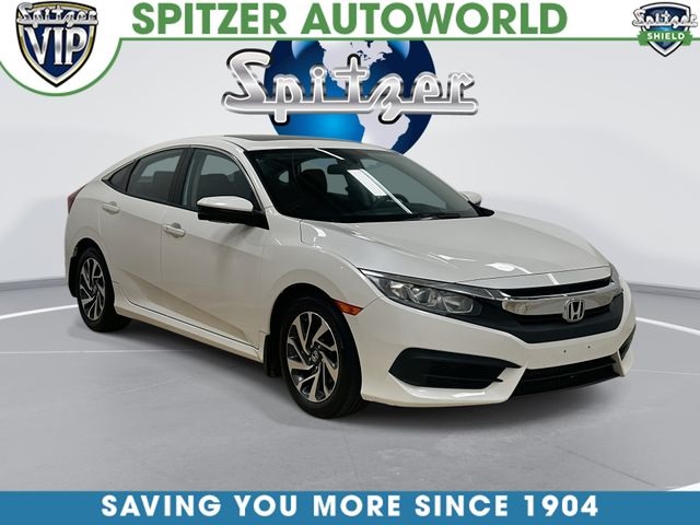 White Orchid Pearl 2017 Honda Civic Sedan Front-Wheel Drive Continuously Variable Transmission