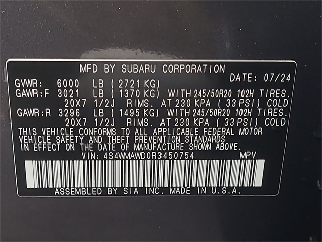 2024 – Subaru – Ascent