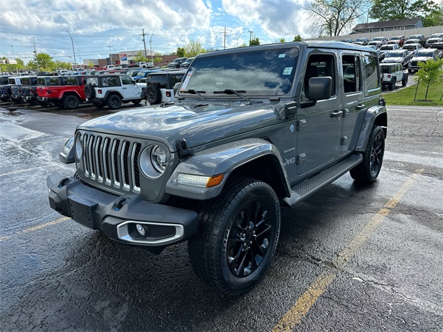 Certified 2022 Jeep Wrangler Unlimited Sahara 4xe with VIN 1C4JJXP65NW190242 for sale in Kansas City
