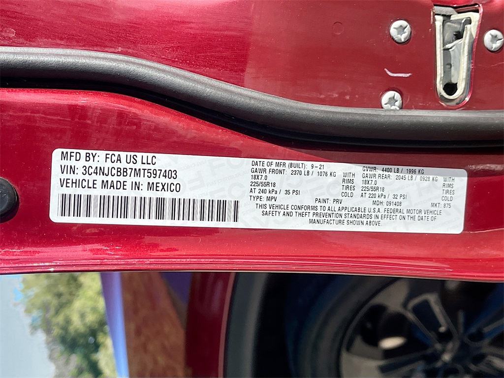 2021 Jeep Compass Altitude Red at South Houston Nissan