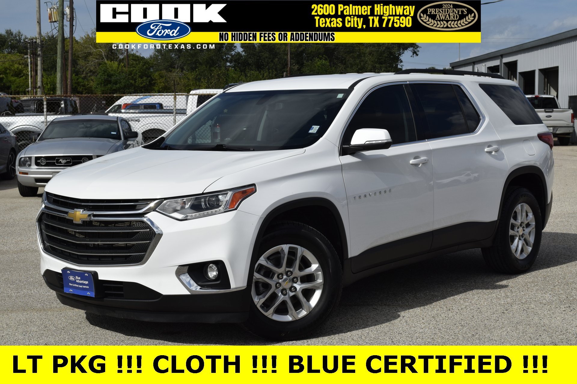 2021 Chevrolet Traverse LT White at Classic Chevrolet Galveston