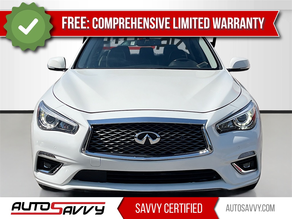 2023 INFINITI Q50 LUXE White at AutoSavvy Houston Southwest