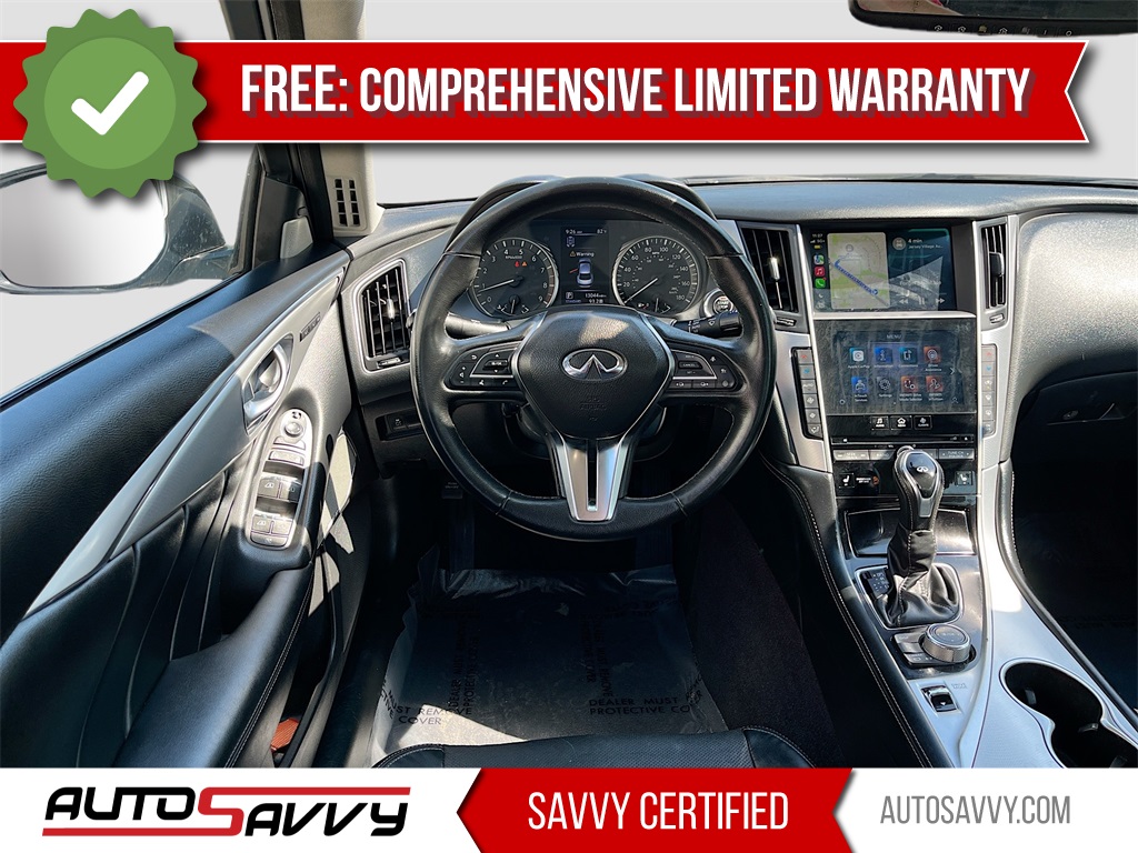 2023 INFINITI Q50 LUXE White at AutoSavvy Houston Southwest