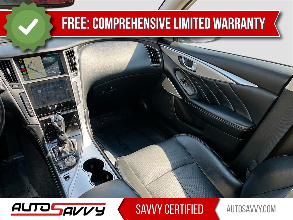 2023 INFINITI Q50 LUXE White at AutoSavvy Houston Southwest