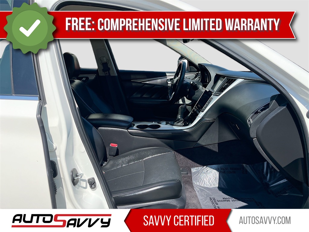 2023 INFINITI Q50 LUXE White at AutoSavvy Houston Southwest