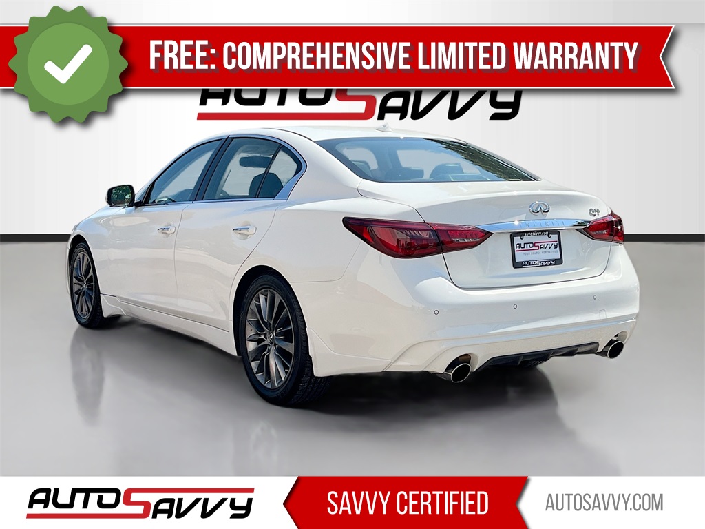 2023 INFINITI Q50 LUXE White at AutoSavvy Houston Southwest