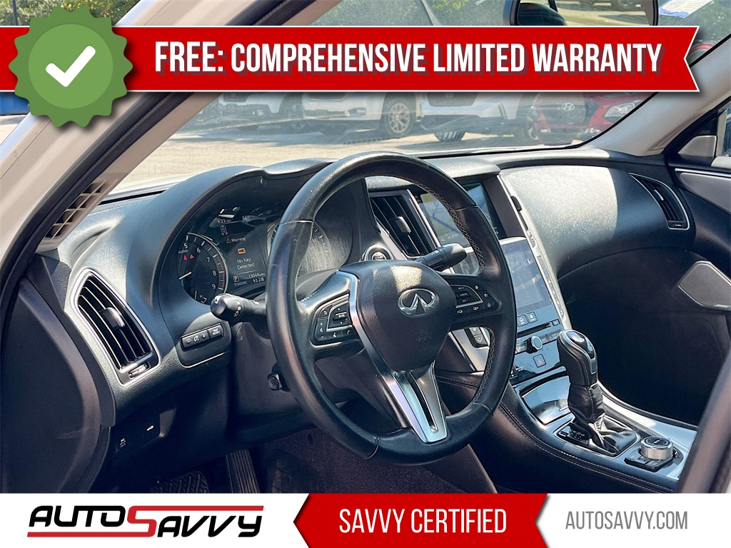 2023 INFINITI Q50 LUXE White at AutoSavvy Houston Southwest