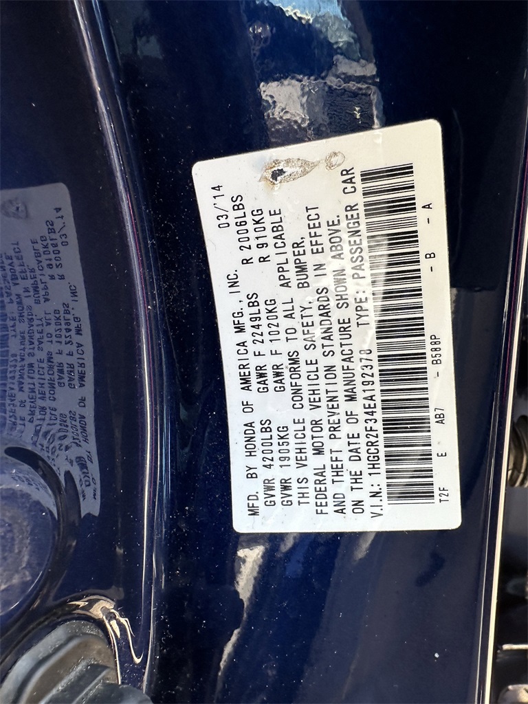 2014 Honda Accord LX Blue at Gullo Toyota