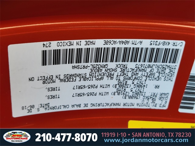 Used Car 2018 Toyota Tacoma  Trd Sport For Sale Under $30,000 In San Antonio, Texas