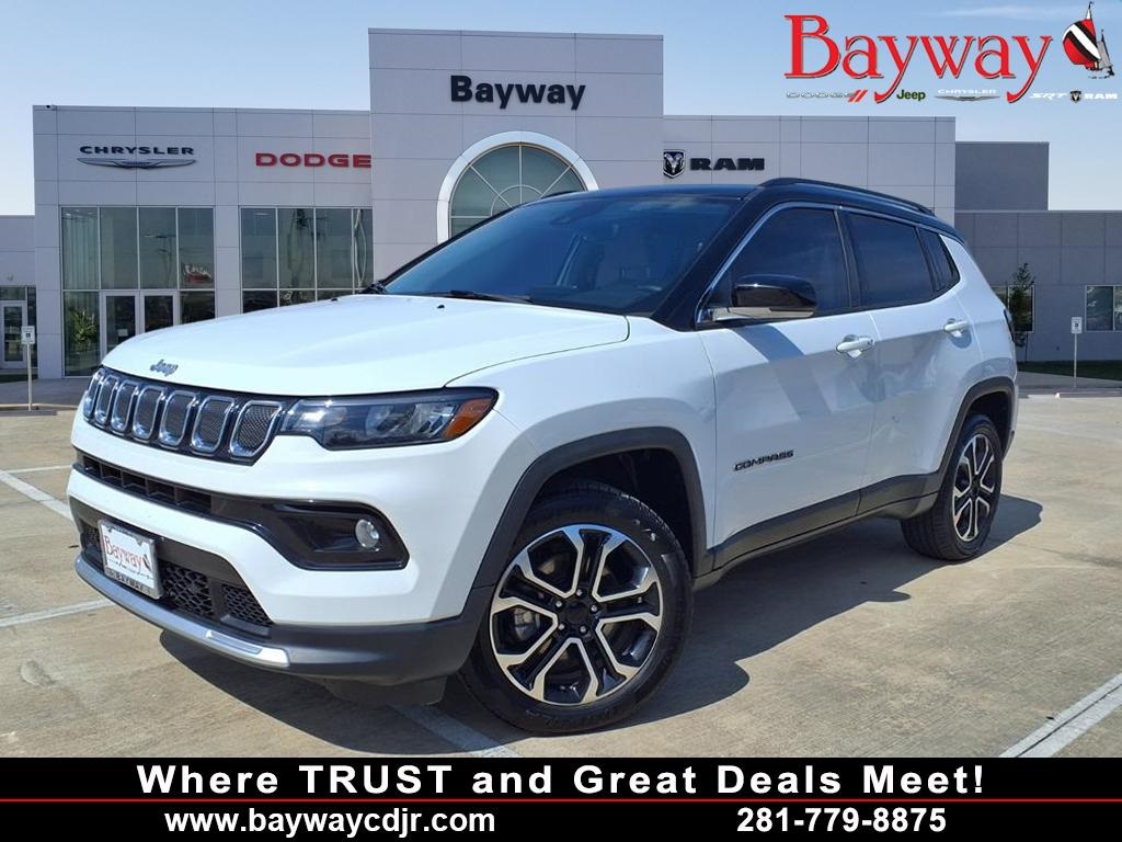 2022 Jeep Compass Limited White at North Houston Mitsubishi