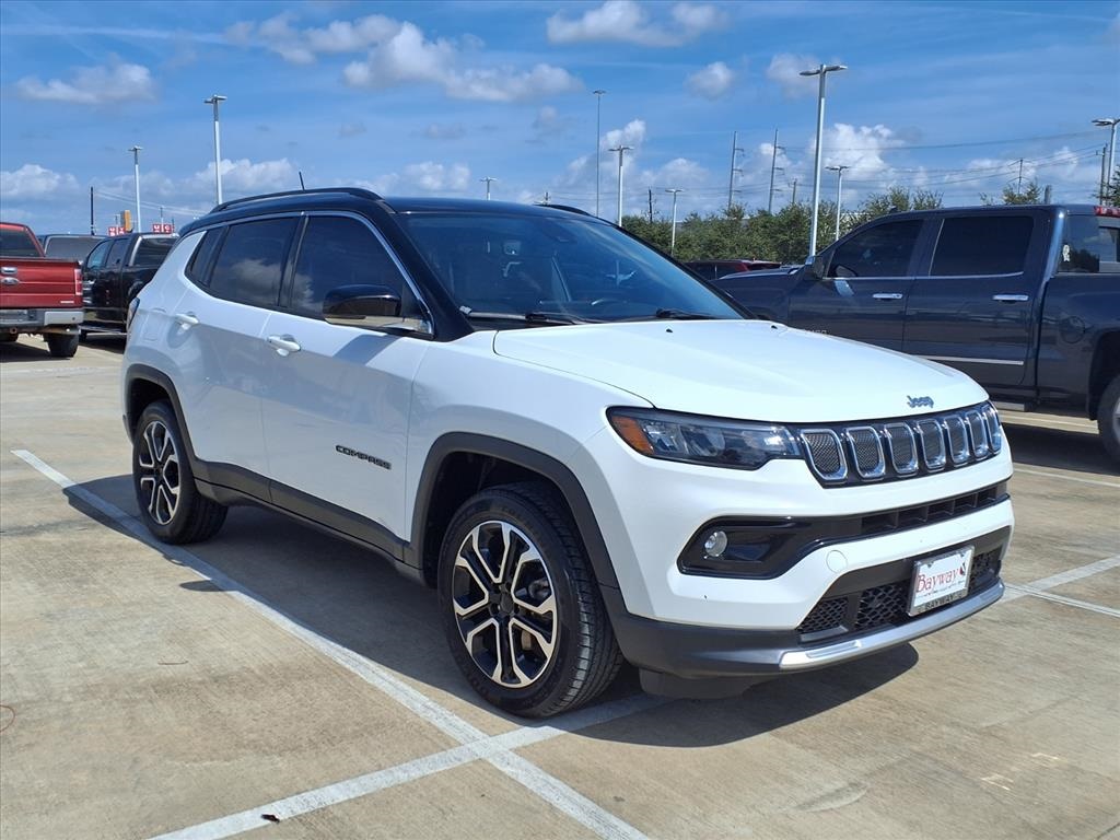 2022 Jeep Compass Limited White at North Houston Mitsubishi