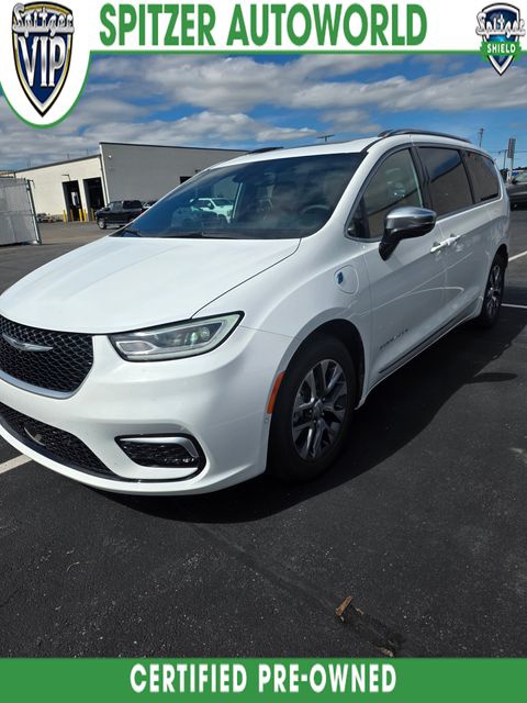 Bright White Clearcoat 2023 Chrysler Pacifica Hybrid Minivan Front-Wheel Drive Continuously Variable Transmission